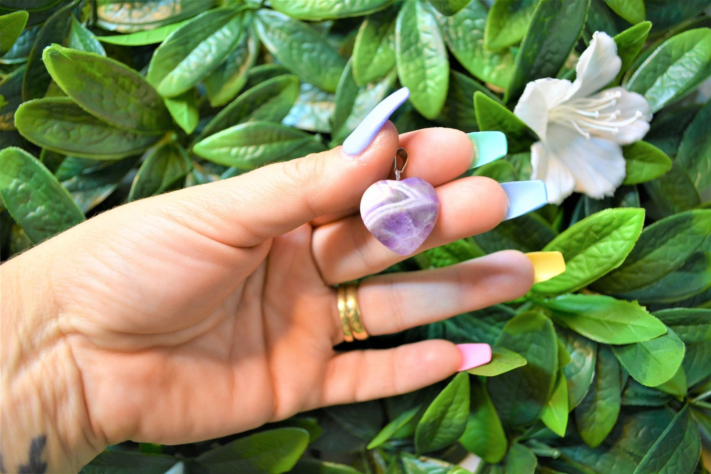 Dream Amethyst Heart Crystal Pendant