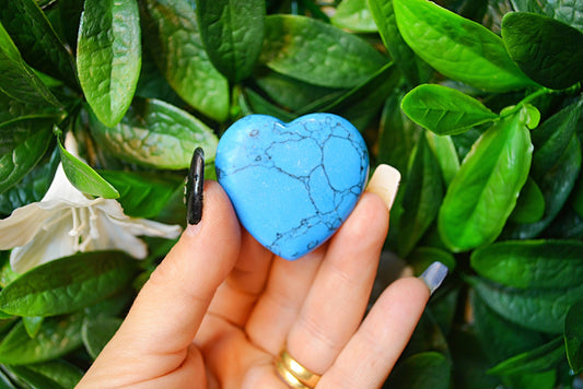 Blue Howlite Hearts