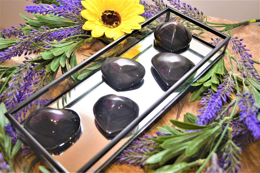 Rainbow Obsidian Heart