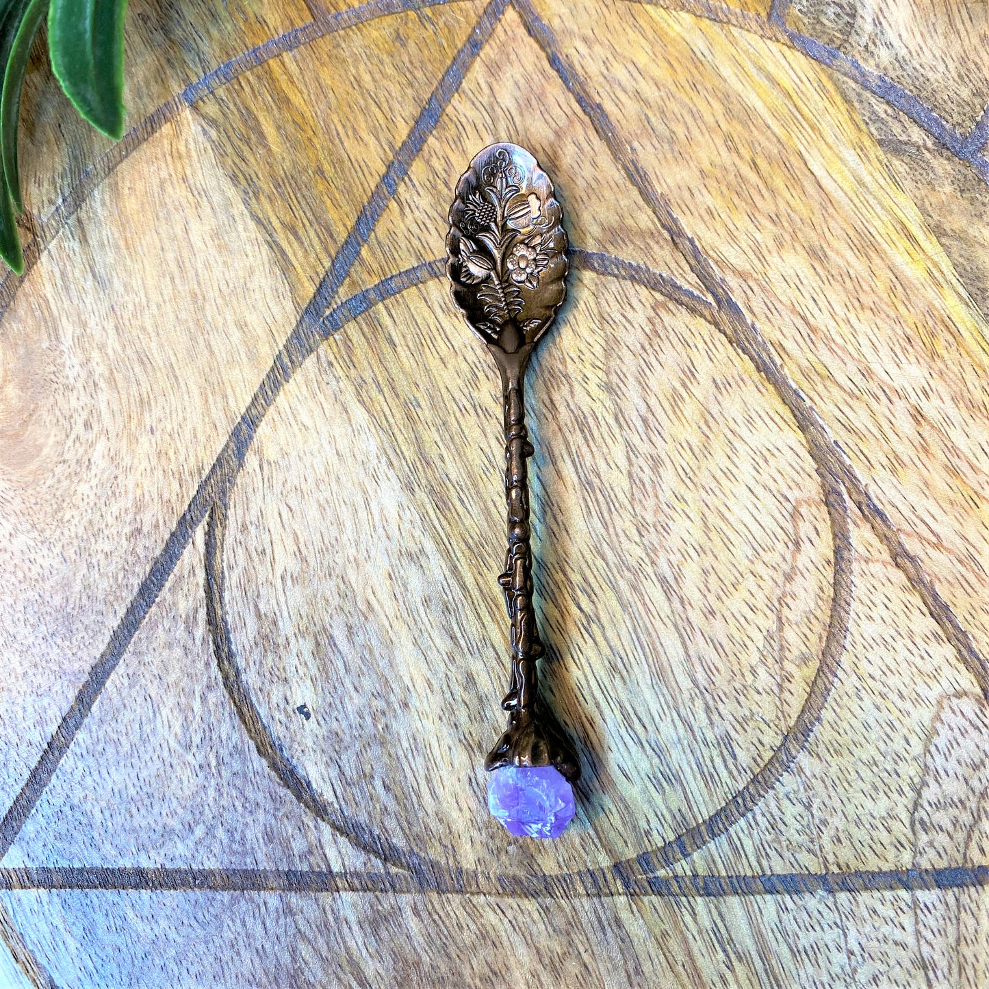 Amethyst Witchy Spoons - Antique Bronze/Silver