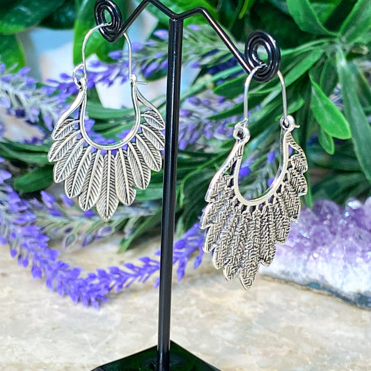 Dream Feather Boho Earrings - Silver