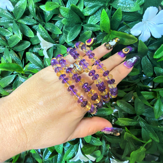 Amethyst & Citrine Faceted Bracelet