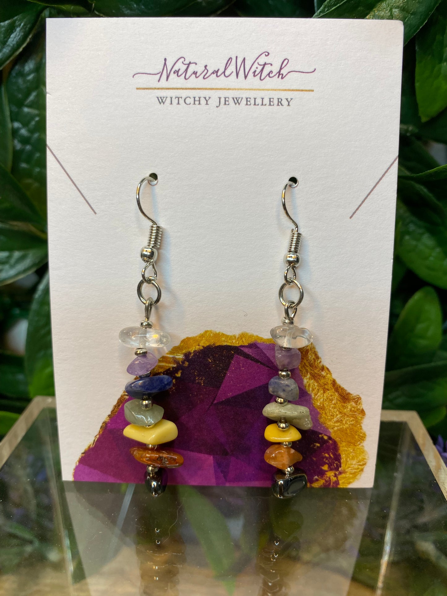 Chakra Crystal Drop Earrings