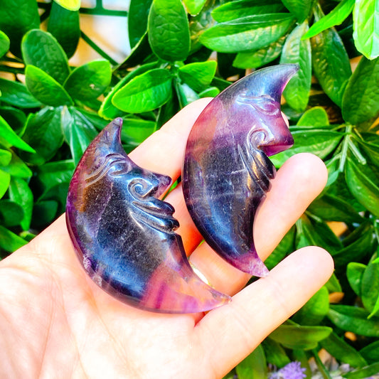 Fluorite Moon with face