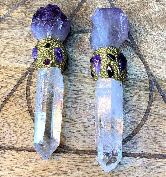 Crystal Wands - Clear Quartz & Amethyst