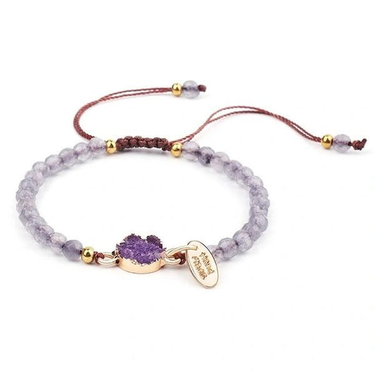 Druzy Amethyst Beaded Bracelet