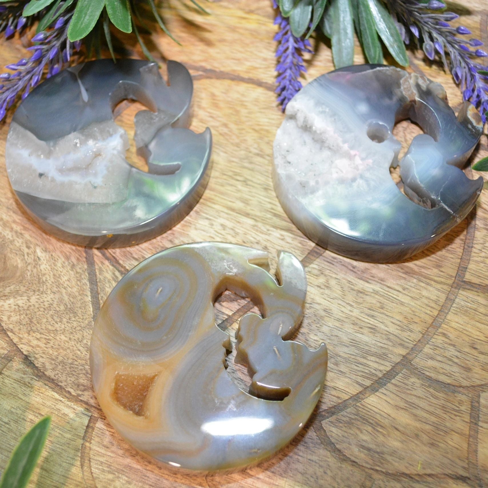 Fairy on Moon - Agate with Druzy