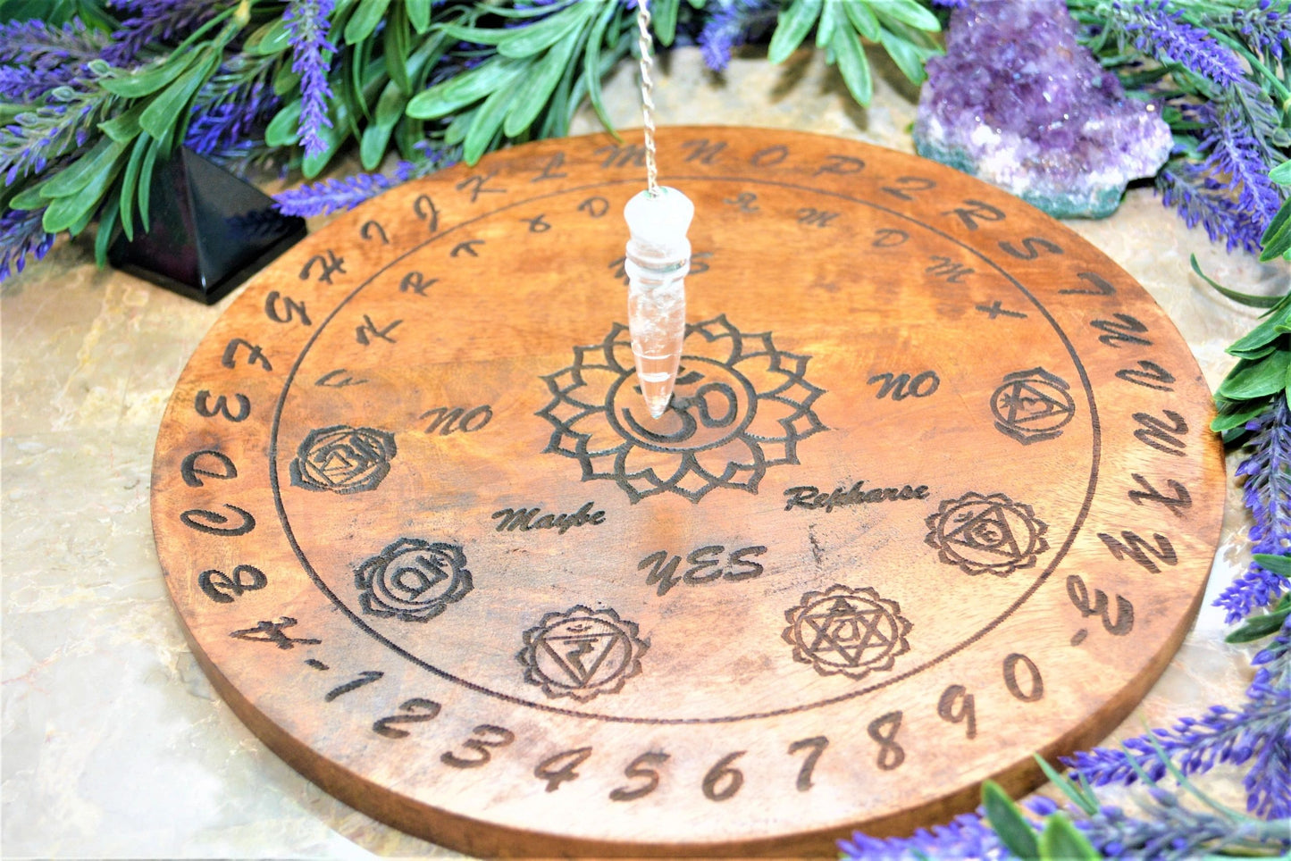 Wooden Chakra Pendulum Board