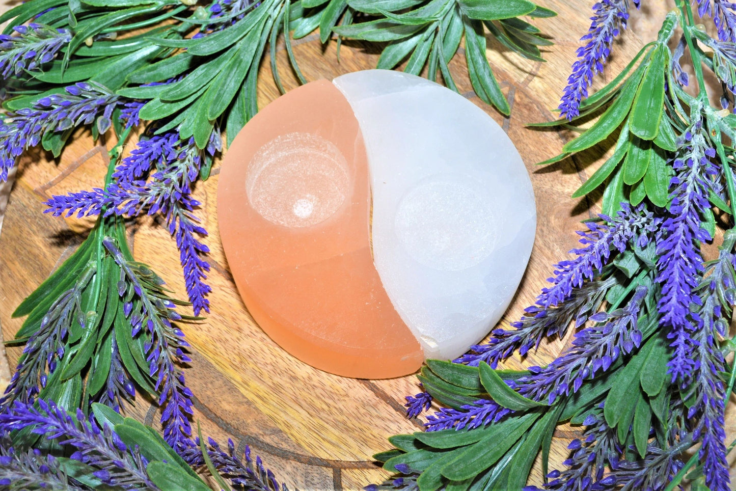 Selenite Yin Yang Tea-light Holder