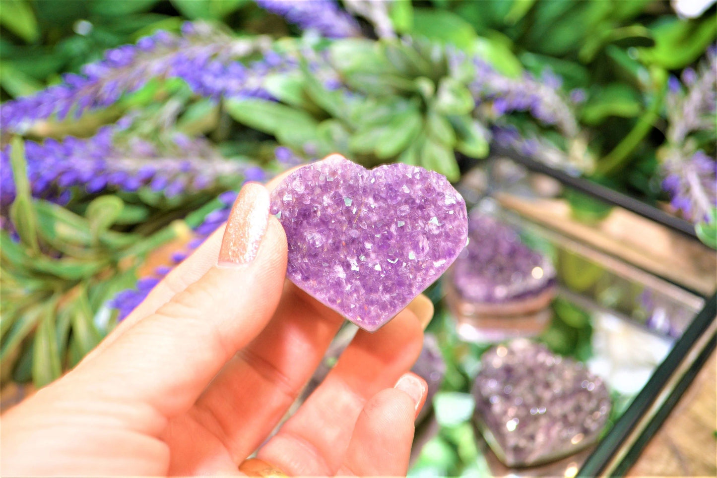 Amethyst Heart Druzy Small