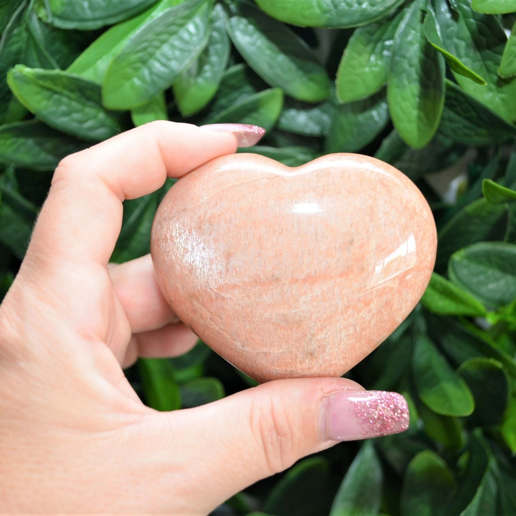 Peach Moonstone Heart