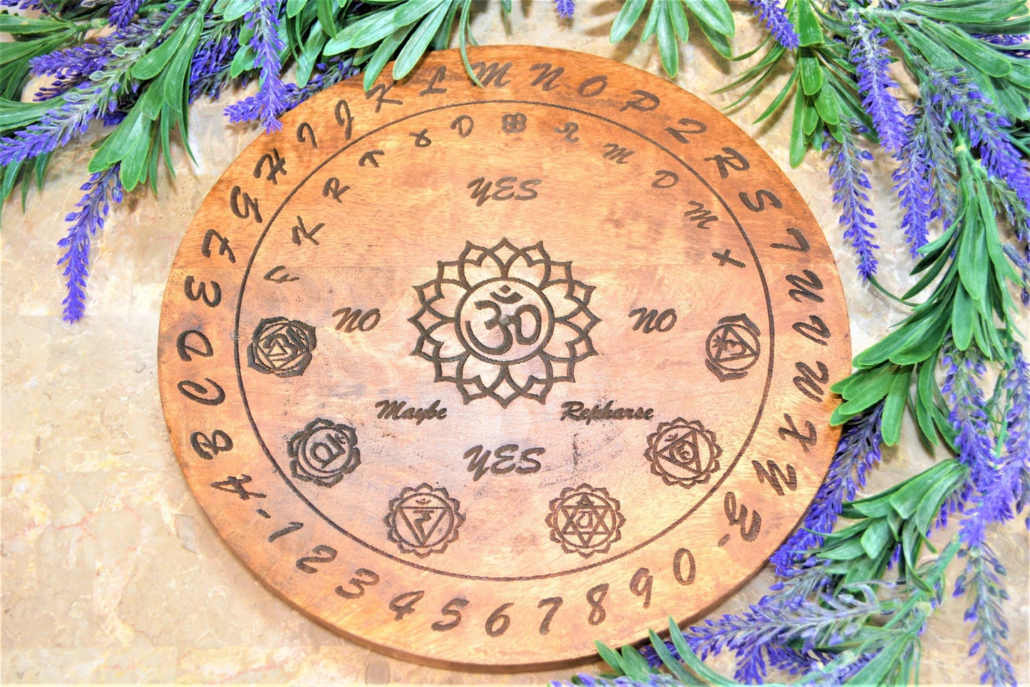 Wooden Chakra Pendulum Board