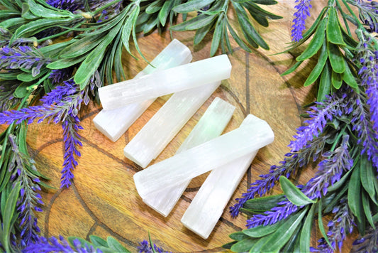 Selenite Raw Wands