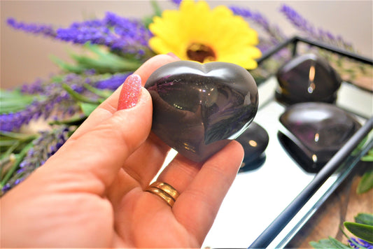 Rainbow Obsidian Heart