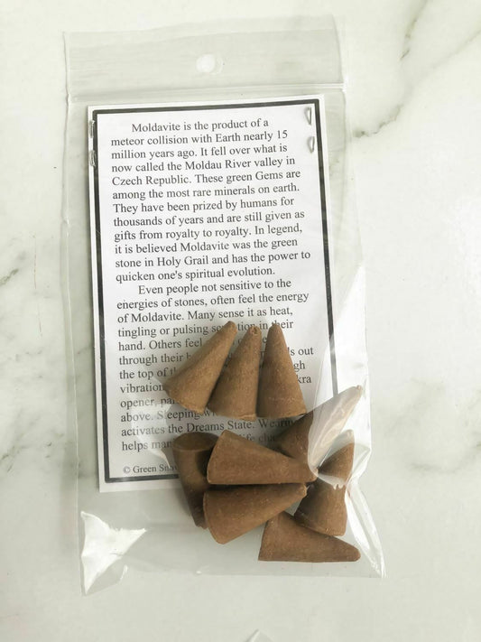 Moldavite Incense Cones